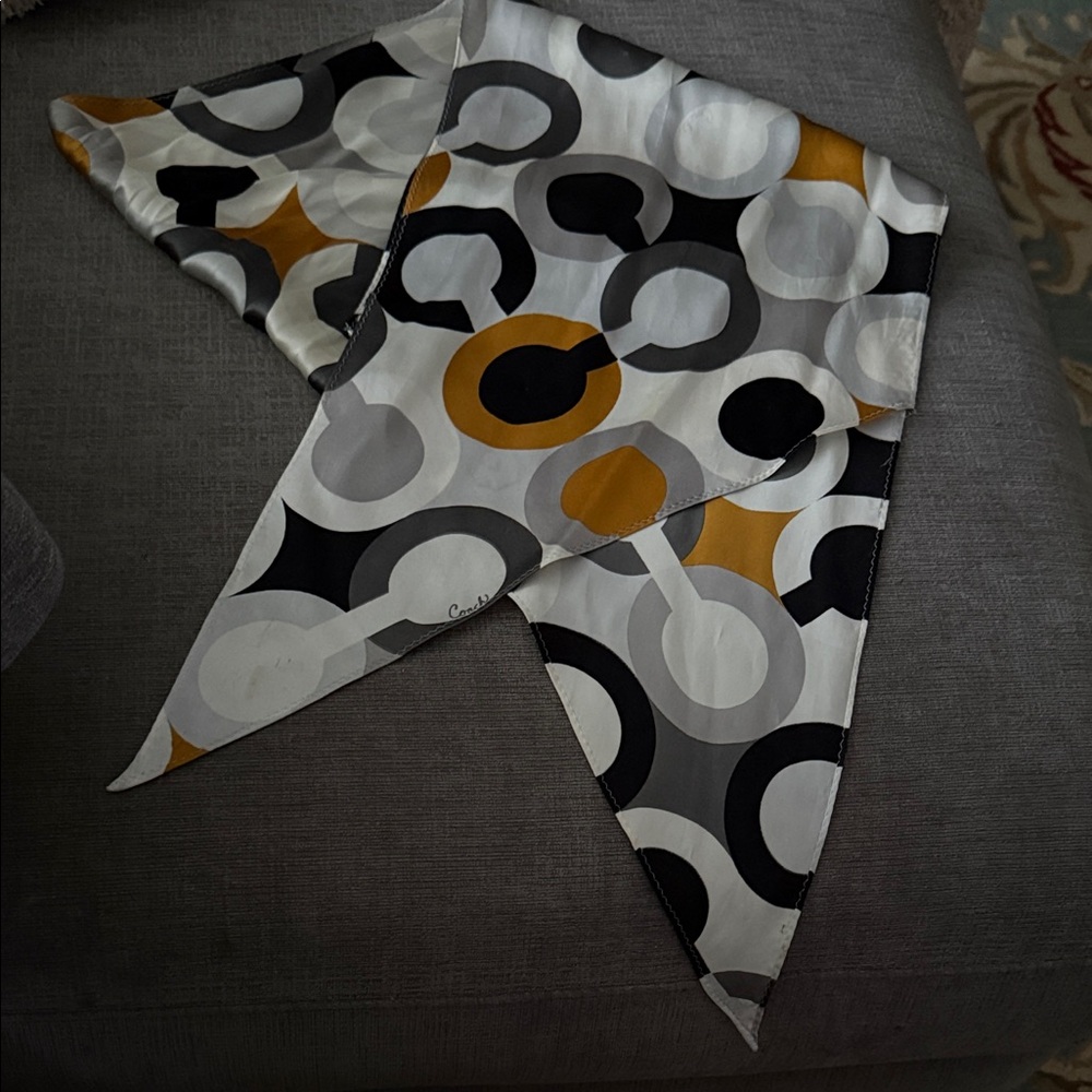 Coach Geometric C Patterned Silk Scarf